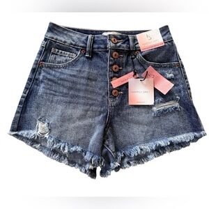 Women’s Happily Grey Super High Ride Wedge Jean Shorts Size 0/24